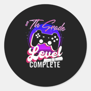 8th Grade Graduation Gamer Graduation Classic Round Sticker