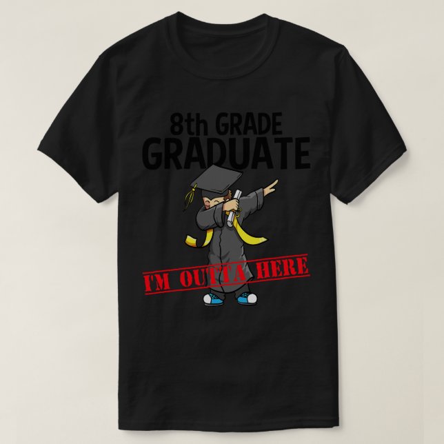 8th Grade Graduation Shirt Funny Dabbing Boy Party (Design Front)