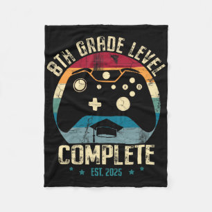 8th Grade Level Complete Gamer Cl Of 2025 Graduati Fleece Blanket