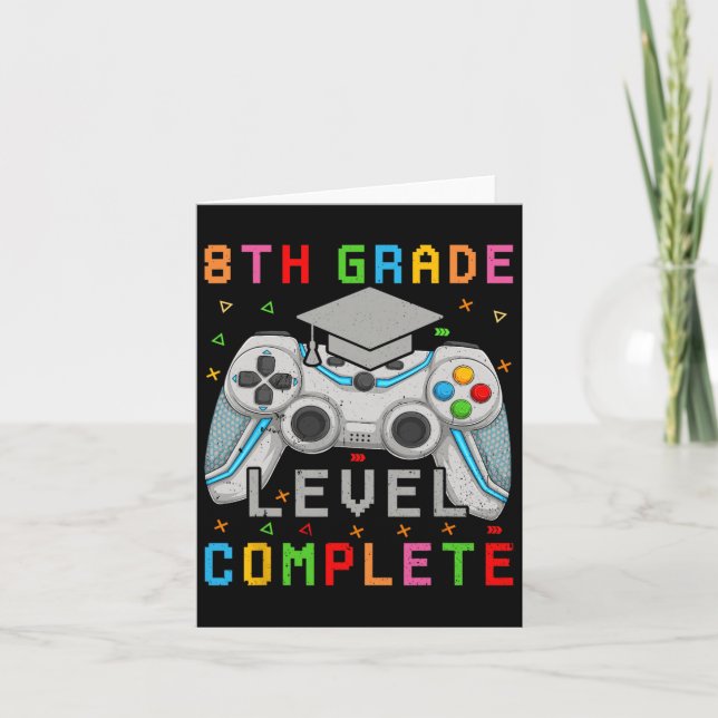8th Grade Level Complete Gamer Class Of 2024 Gradu Card (Front)