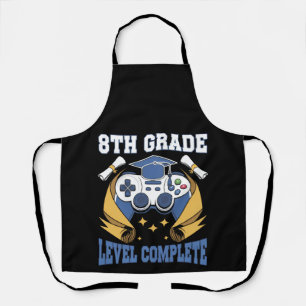 8th Grade Level Complete Gaming Gamer Graduation Apron