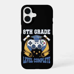8th Grade Level Complete Gaming Gamer Graduation iPhone 16 Case