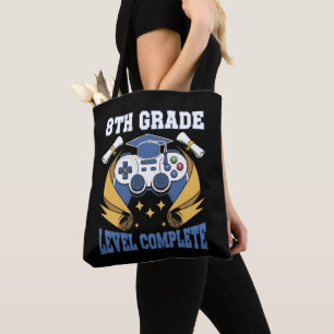 8th Grade Level Complete Gaming Gamer Graduation Tote Bag