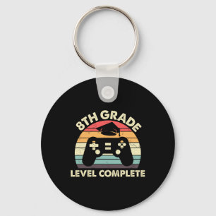 8th Grade Level Complete Graduation Gift For Gamer Key Ring