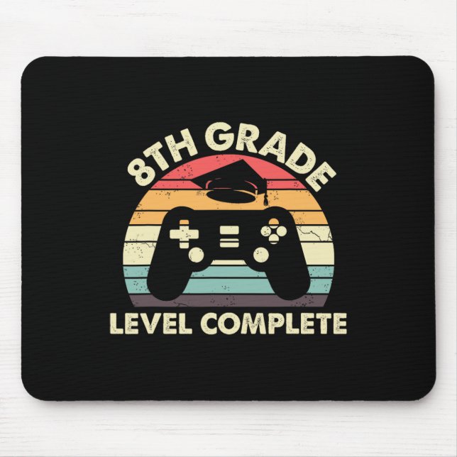 8th Grade Level Complete Graduation Gift For Gamer Mouse Mat (Front)