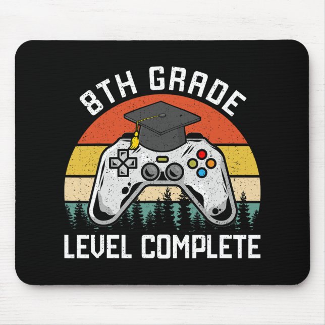 8th Grade Level Complete Last Day Of School Gradua Mouse Mat (Front)