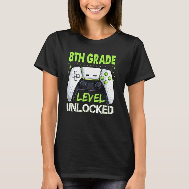 8th Grade Level Unlocked Apparel Back To School Ga T-Shirt (Front)