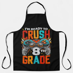 8th Grade Level Unlocked Game On Back To School  Apron