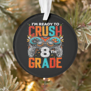 8th Grade Level Unlocked Game On Back To School Ornament