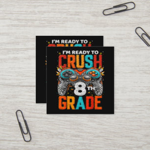8th Grade Level Unlocked Game On Back To School Square Business Card