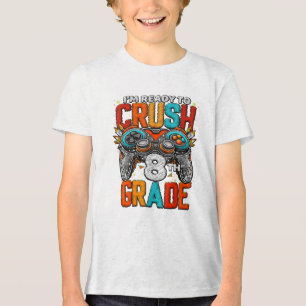 8th Grade Level Unlocked Game On Back To School Tri-Blend Shirt