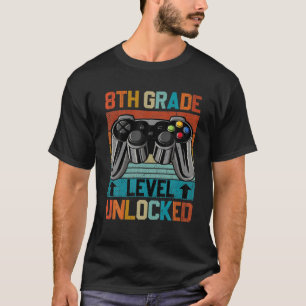 8Th Grade Level Unlocked Video Gamer Back To Schoo T-Shirt