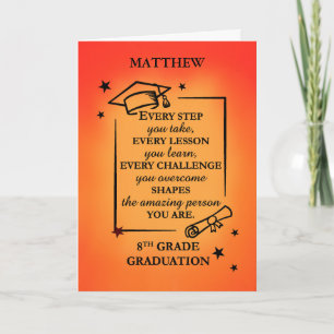 8th Grade Personalise Graduate Inspirational Quote Card