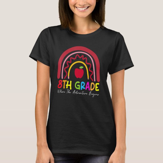 8th Grade Rainbow Teacher Team Second Grade Squad  T-Shirt (Front)