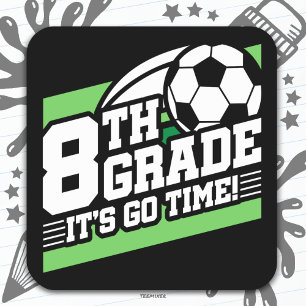 8th Grade Soccer Football First Day Back To School Square Sticker