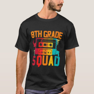 8th Grade Squad Vintage 80s Boombox Teacher Studen T-Shirt