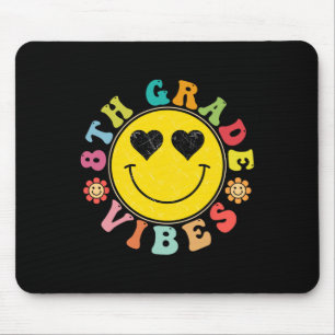8th Grade Vibes Happy Face Smile Gift Back To Scho Mouse Mat
