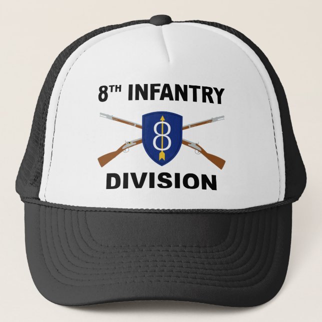 8th Infantry Division - Crossed Rifles Trucker Hat (Front)