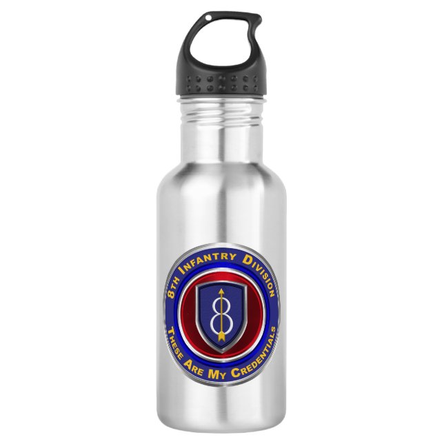 8th Infantry Division “Pathfinder”  710 Ml Water Bottle (Front)