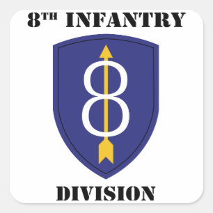 8th infantry Division With Text Square Sticker