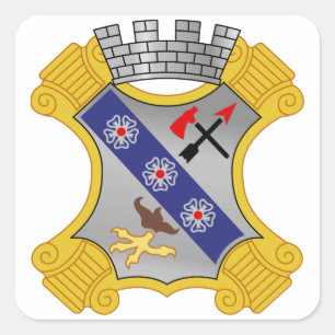 8th Infantry Regiment - DUI Square Sticker