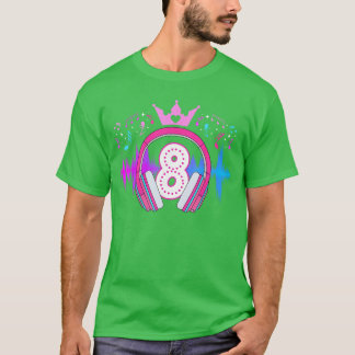 8th Music Birthday Party Eight Year Old Musical Bi T-Shirt