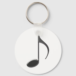8th Music Note Black Key Ring