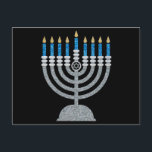 8th Night of Hanukkah Glitter Postcard<br><div class="desc">Hanukkah 2022 will begin in the evening of Sunday 18 December and ends in the evening of Monday 26 December</div>