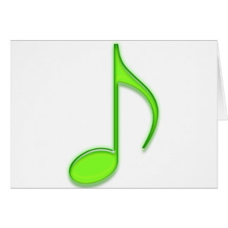8th Note Large Glass Lime Green Musical Note