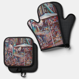 8th Street Rings Oven Mitt & Pot Holder Set