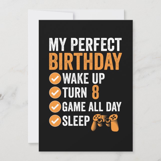 8th Turn 8 My Perfect Birthday Gaming Invitation (Front)