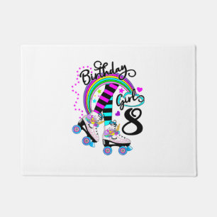 8th Unicorn Roller Skate Birthday Party for Girls  Doormat