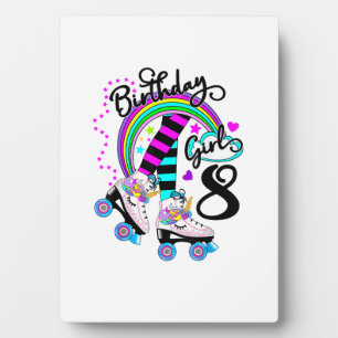 8th Unicorn Roller Skate Birthday Party for Girls Plaque