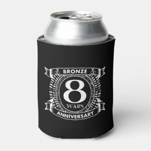 8TH wedding anniversary bronze Can Cooler