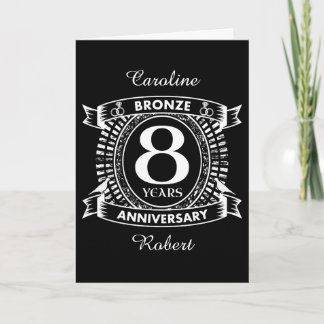 8TH wedding anniversary bronze Card