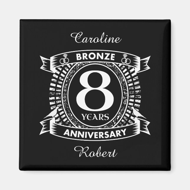 8TH wedding anniversary bronze Magnet (Front)