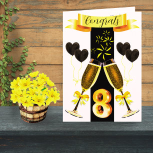 8th Wedding Anniversary Card   Bronze Couple Heart