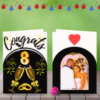 8th Wedding Anniversary Card | Bronze Couple Photo