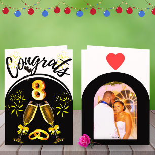 8th Wedding Anniversary Card   Bronze Couple Photo