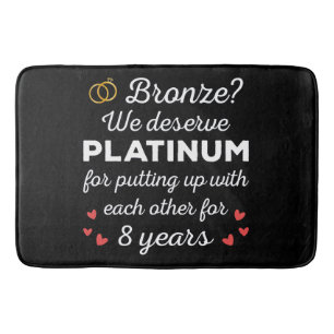 8th Wedding Anniversary I - Bronze Funny Couple Bath Mat