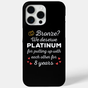 8th Wedding Anniversary I - Bronze Funny Couple iPhone 15 Pro Max Case