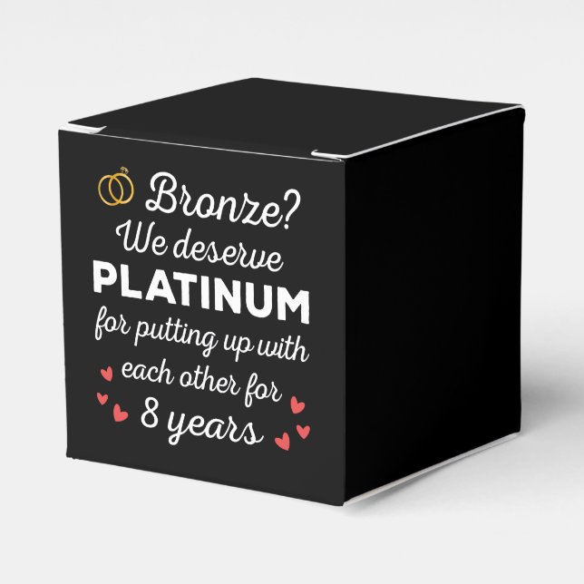 8th Wedding Anniversary I - Bronze Funny Couple Favour Box (Front Side)