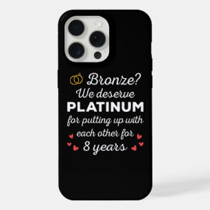 8th Wedding Anniversary I - Bronze Funny Couple iPhone 15 Pro Max Case