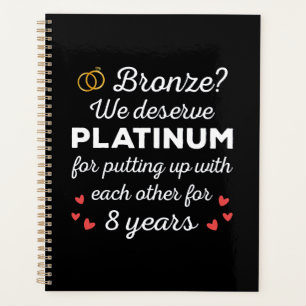 8th Wedding Anniversary I - Bronze Funny Couple Planner
