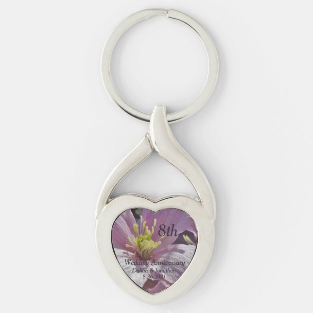8th Wedding Anniversary   Key Ring (Front)