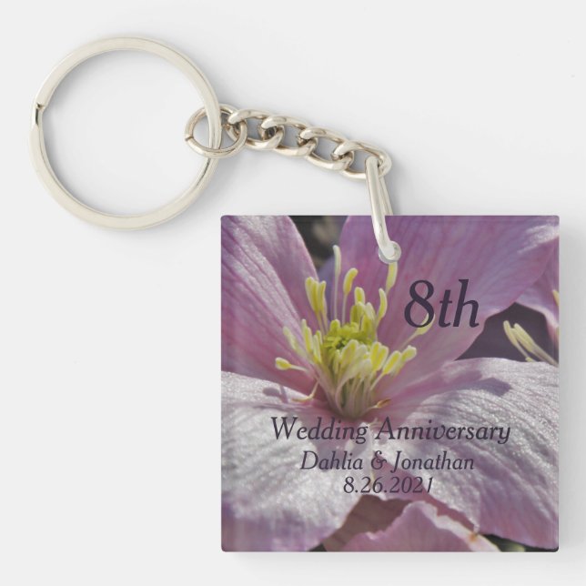 8th Wedding Anniversary  Key Ring (Front)