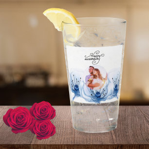 8th Wedding Anniversary Romantic Floral Keepsake Glass