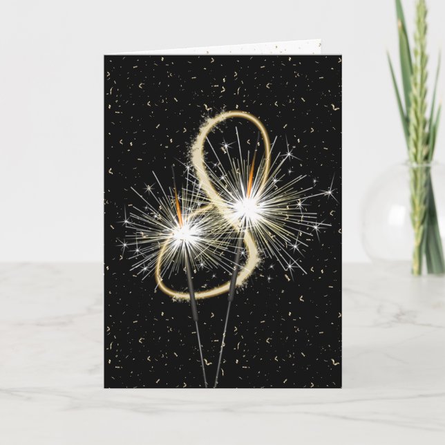 8th wedding anniversary sparklers card (Front)