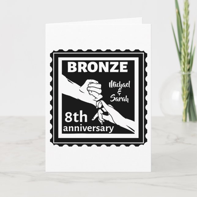 8th wedding anniversary traditional gift bronze card (Front)