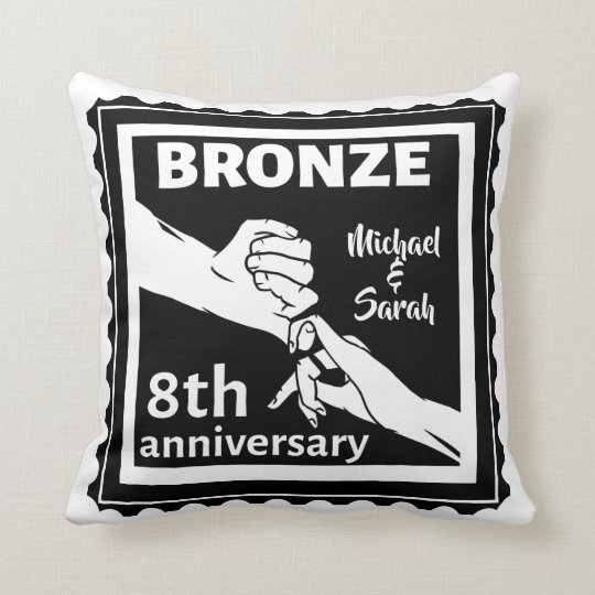 8th wedding anniversary traditional gift bronze cushion ...